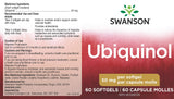 Gélules Swanson ubiquinol 50 mg, vue rapprochée de la couleur des gélules et de leur biodisponibilité.