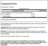 Swanson UC-II collagene capsules gros plan sur les capsules faciles à avaler.