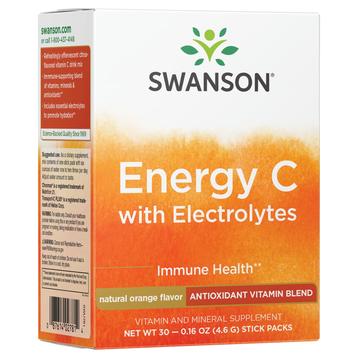Swanson ULT Énergie C avec électrolytes, sachets pratiques pour énergie rapide