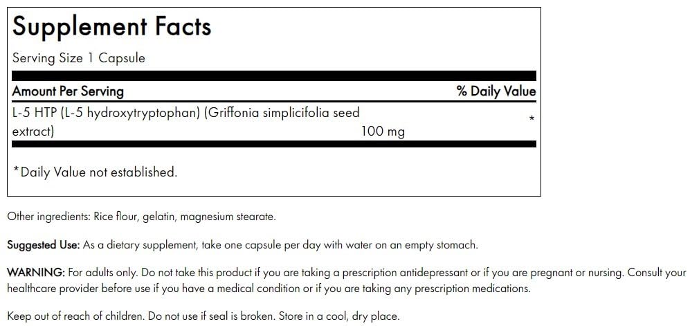 Capsules Swanson Ultra 5-HTP, faciles à avaler et potentiellement bénéfiques pour le bien-être.