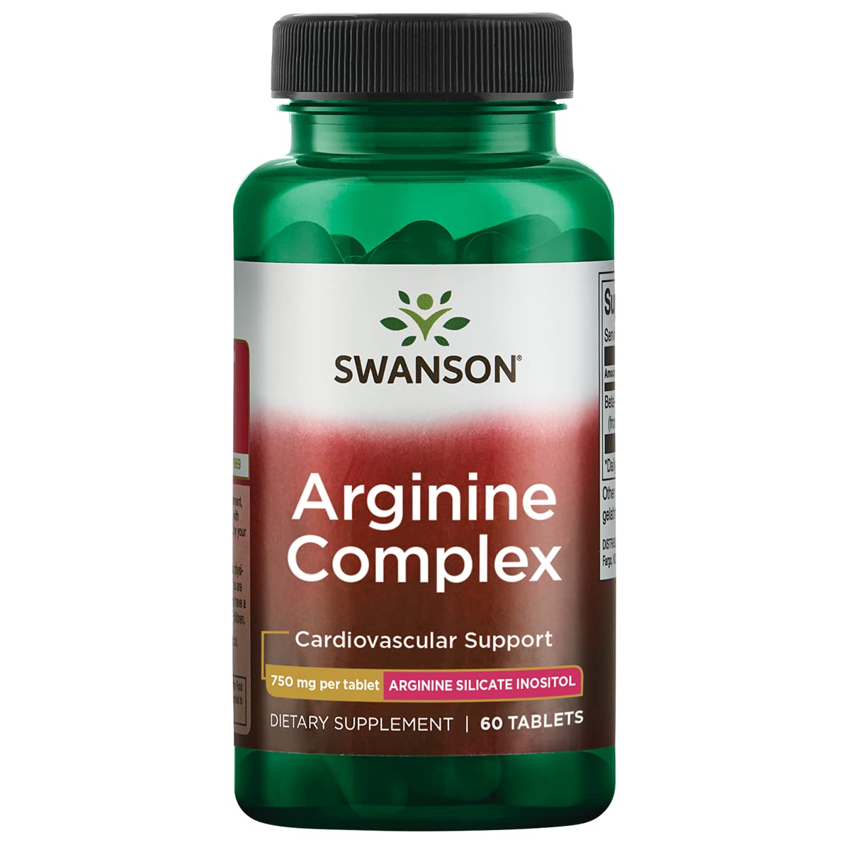 Swanson Ultra Arginine Complex bouteille: formule soutenant potentiellement la circulation.