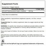 Swanson Ultra L-Histidine Ajipure 500 mg – bouteille 2 paquets, format pratique.