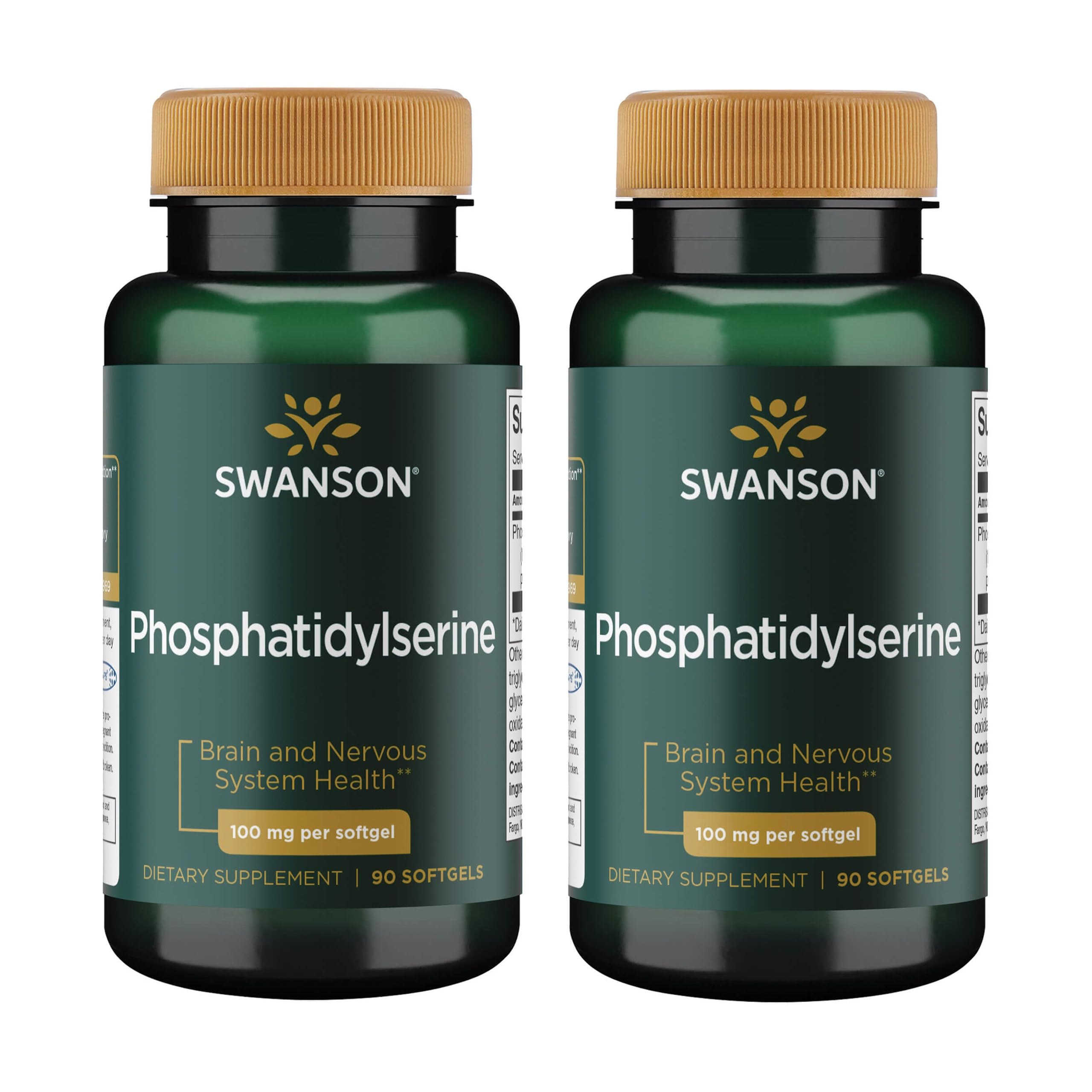 Swanson Ultra Phosphatidylserine 100 mg, bouteille, soutien potentiel des fonctions cérébrales.