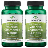 Swanson Valériane Camomille Houblon: bouteille de 60 gélules pour relaxation nocturne