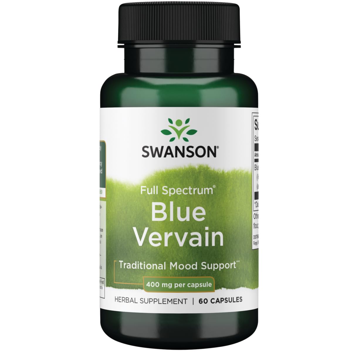 Swanson Vervaine Bleue spectre complet flacon de 60 gélules – soutien potentiel d'humeur.