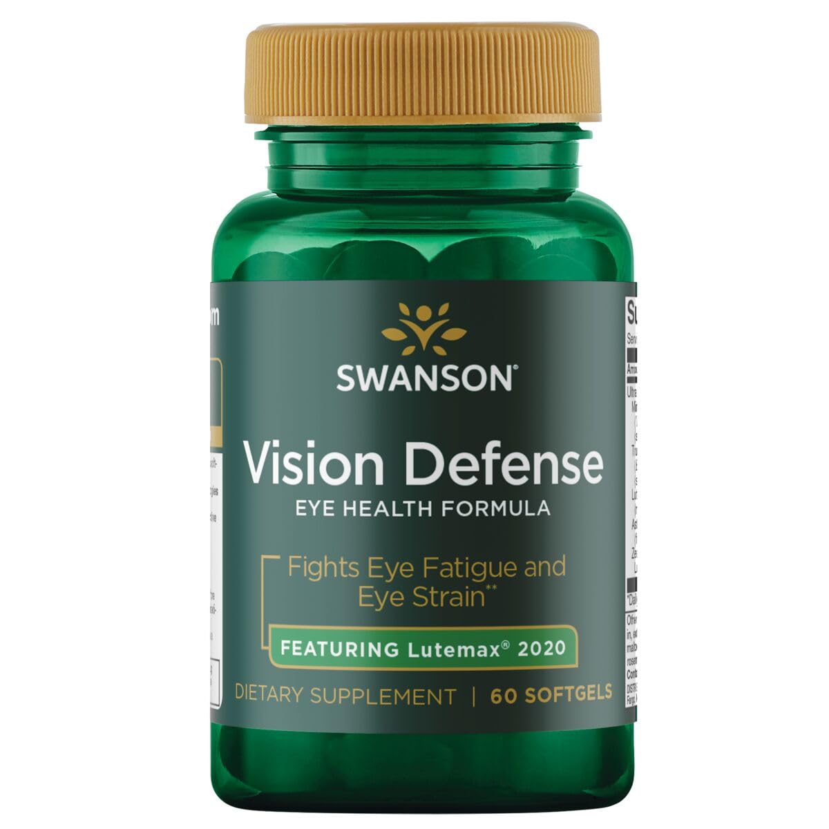 Swanson Vision Defense : bouteille de gélules prête à soutenir votre vitalité visuelle.