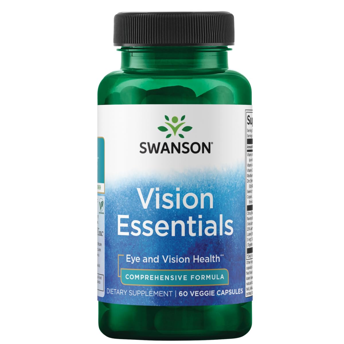 Swanson Vision Essentials : bouteille avec capsules pour soutenir la fatigue oculaire.