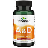 Swanson Vitamine A et D – gélules dans une bouteille, soutien potentiel à la santé oculaire.