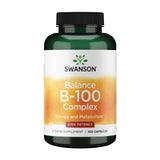 Boîte Swanson Vitamin B-100, 100 capsules, soutient l energie et le metabolisme.