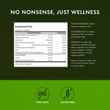 Étiquette Swanson Vitamin B-100 montrant la composition et les engagements qualité.