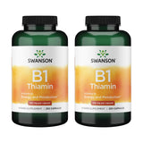 Swanson Vitamine B1 - bouteille de capsules, soutien potentiel au métabolisme.