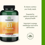 Swanson Vitamine B1 - cuillère-dose pratique pour dosage simple.