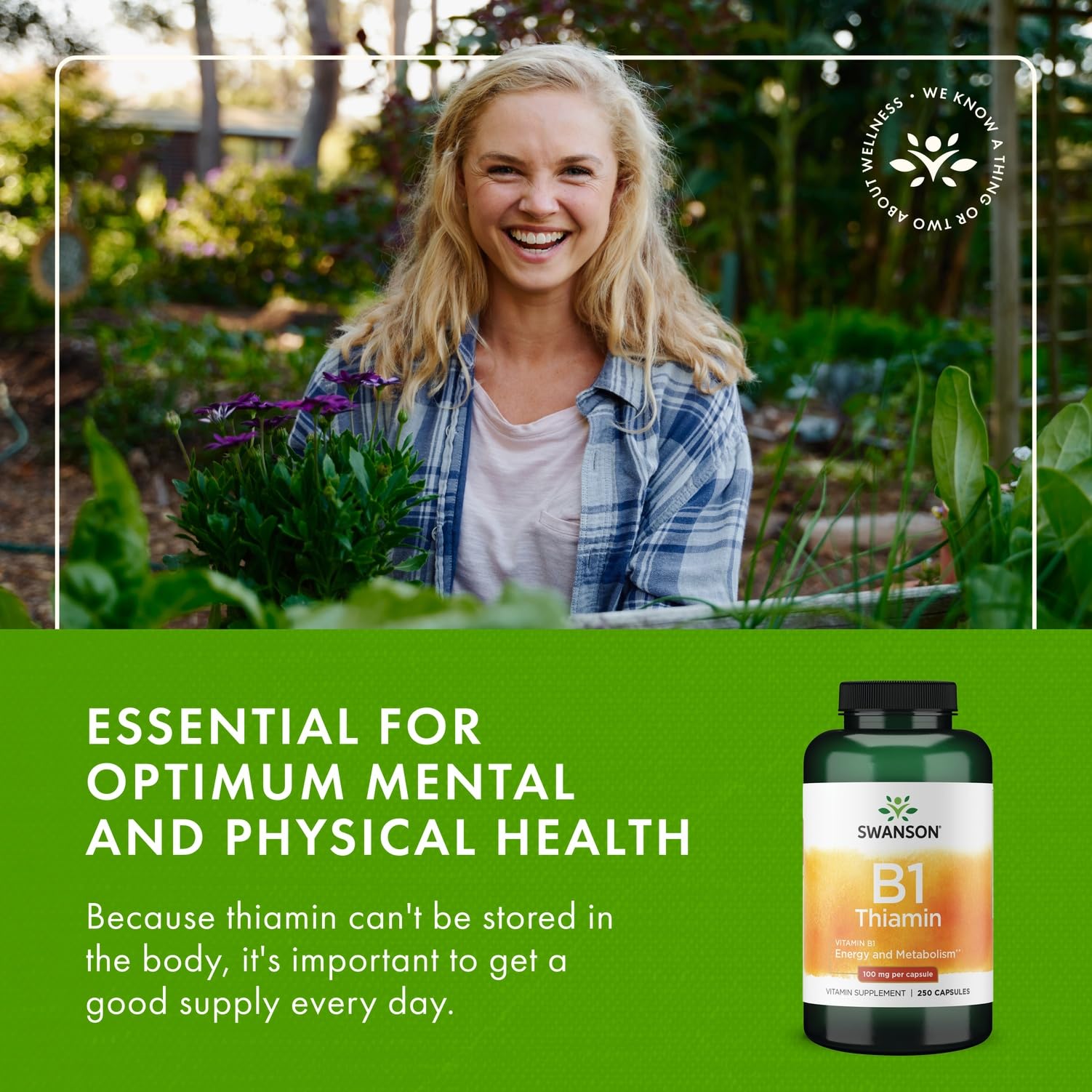 Swanson Vitamine B1 - ingrédients naturels et traçables.