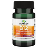 Swanson vitamine B-12 1000 mcg, boîte 60 comprimés à mâcher, format pratique.
