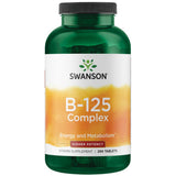 Swanson Vitamine B125 Complexe, bouteille, soutien potentiel du système nerveux et énergie.