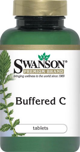 Swanson Vitamine C 500 mg, emballage et etiquette, formule douce sur l estomac grâce au calcium