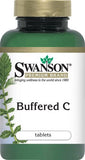 Swanson Vitamine C 500 mg, emballage et etiquette, formule douce sur l estomac grâce au calcium