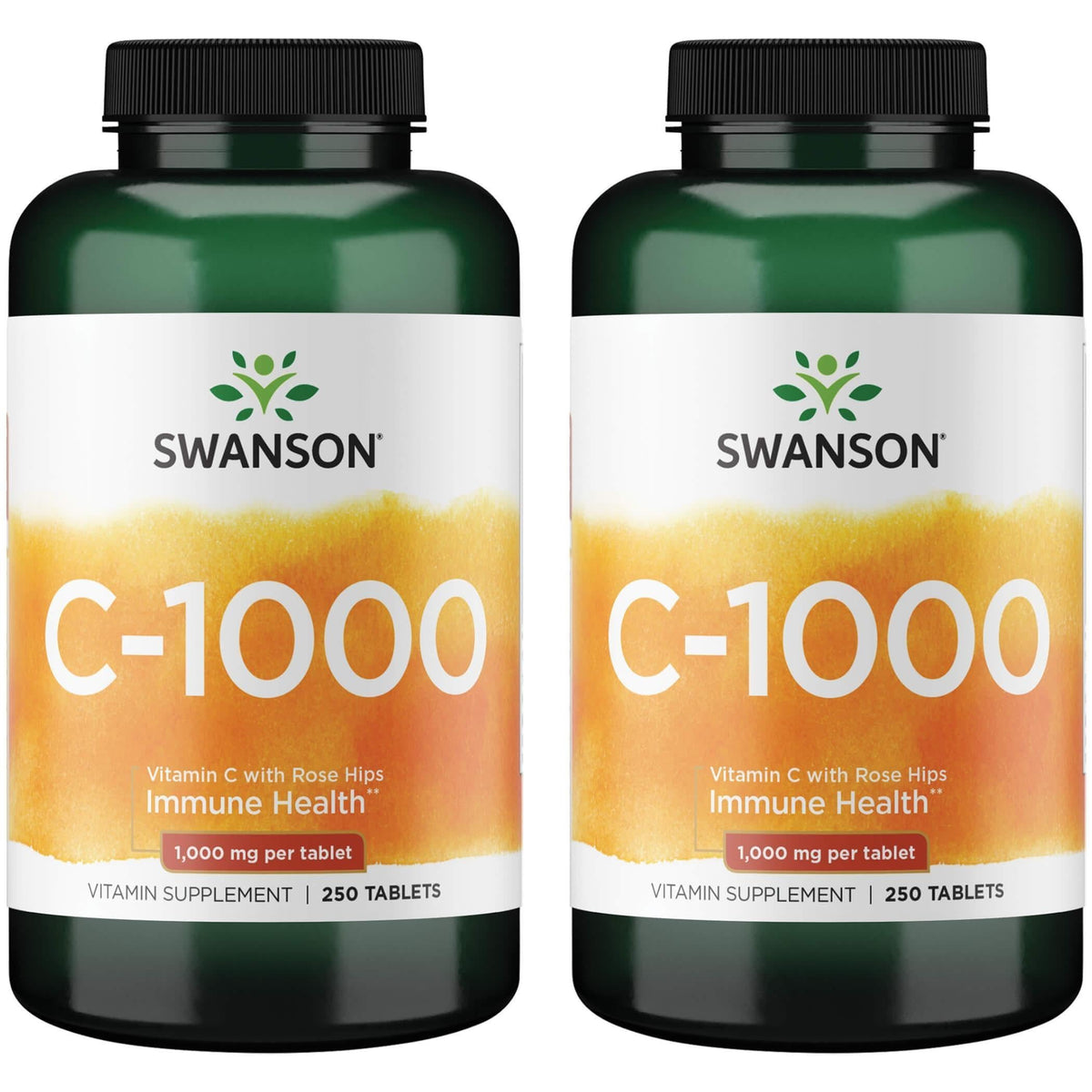 Swanson Vitamine C avec cynorrhodon, bouteille visible, soutien immunitaire potentiel et antioxydant.