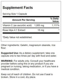 Capsules Swanson vitamine C baies de rosier pour une supplémentation pratique.
