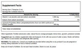 Étiquette Swanson Vitamine C liposomale montrant les ingrédients et l'usage quotidien prévu.