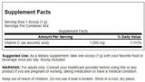 Swanson Vitamine C poudre – dose-cuillère pour dosage précis, usage quotidien.