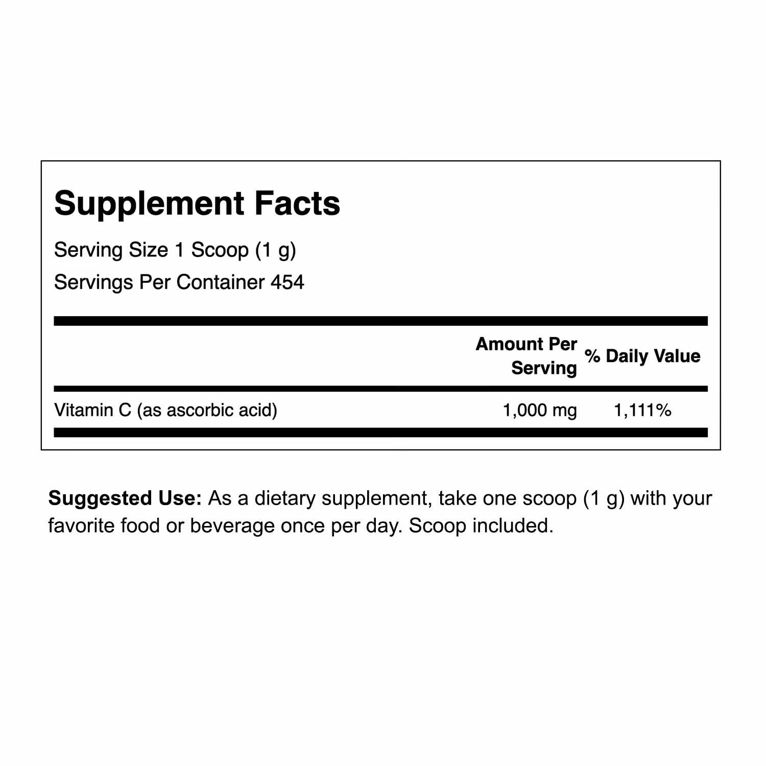 Swanson Vitamine C poudre ascorbique – emballage 3-pack pratique, couverture longue durée.