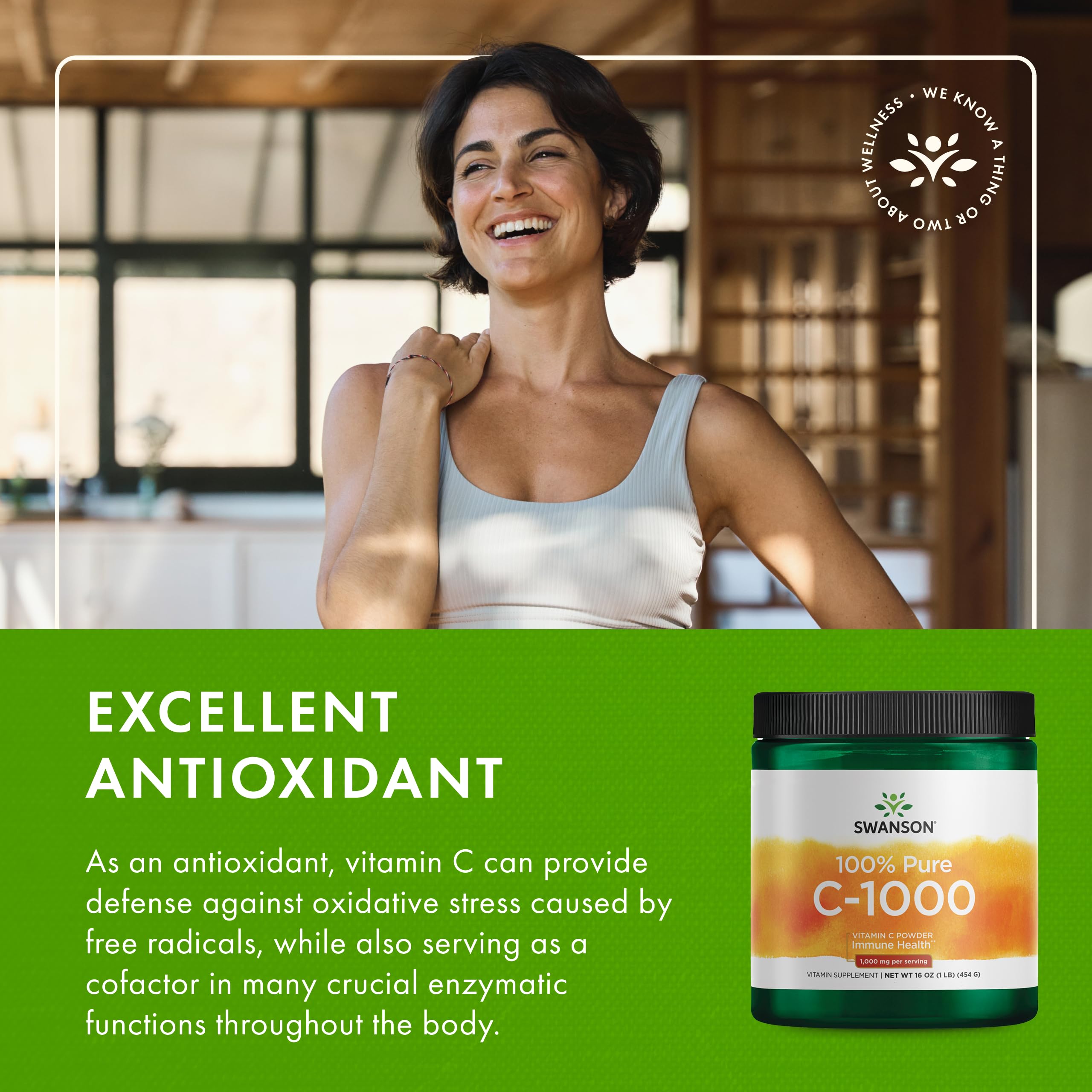 Swanson Vitamine C Poudre—usage quotidien simple pour une routine santé