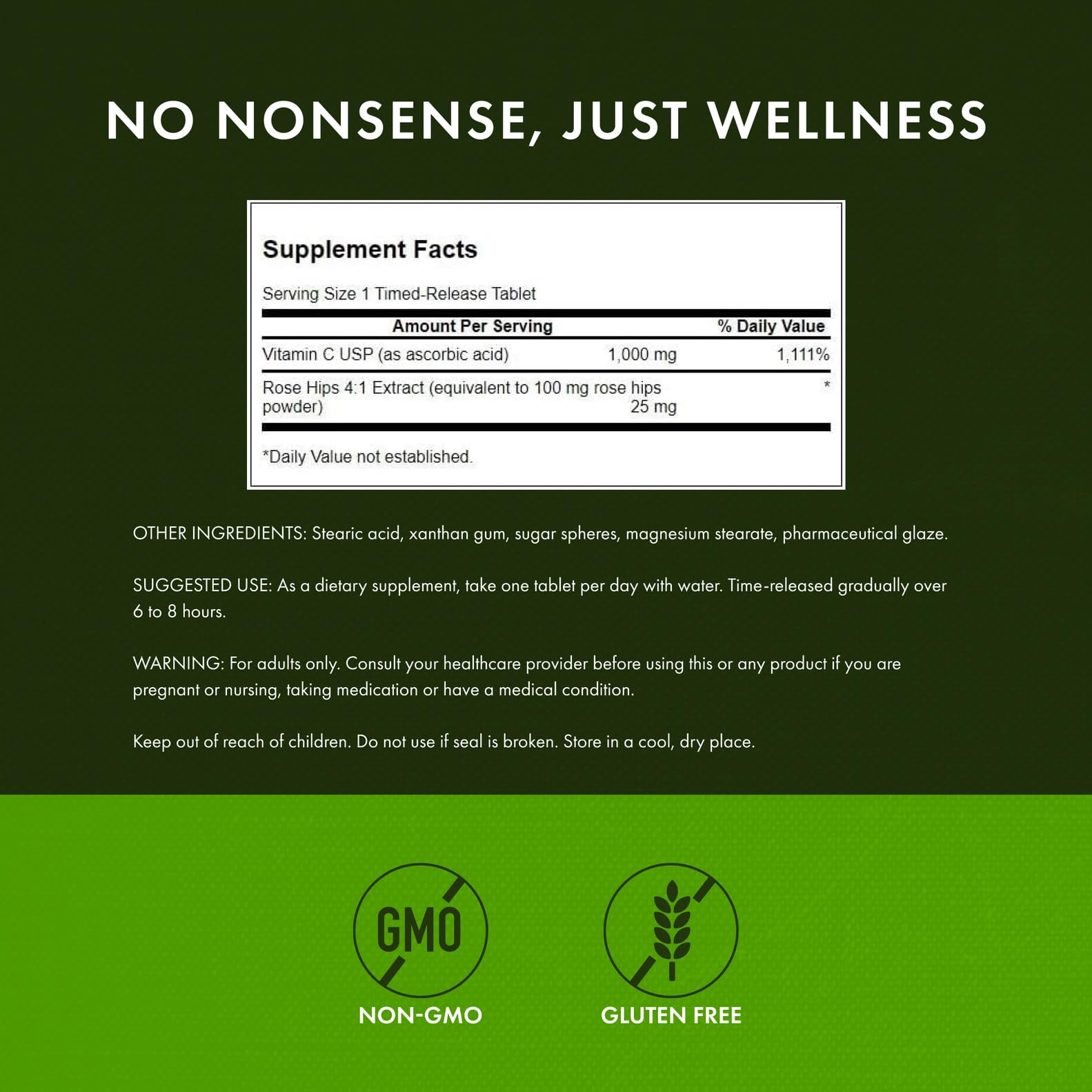 Tablettes Swanson Vitamine C visibles, format pratique pour une prise quotidienne.