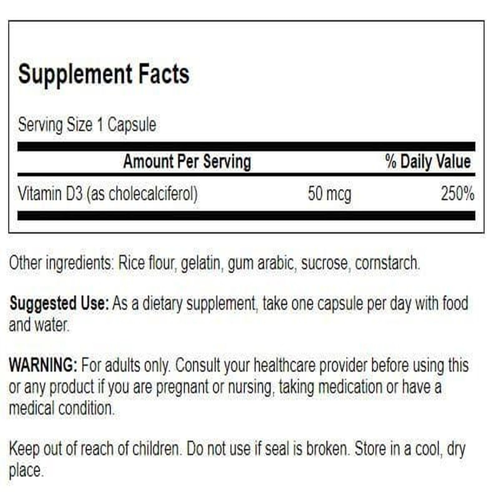 Swanson Vitamine D3 – axé sur le calcium: facilite l'absorption du calcium.