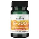 Swanson Vitamine E 200 UI – bouteille, prise quotidienne pratique pour le soutien antioxydant.