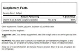 Swanson Vitamine E naturelle, étiquette-produit, informations claires et qualité garantie