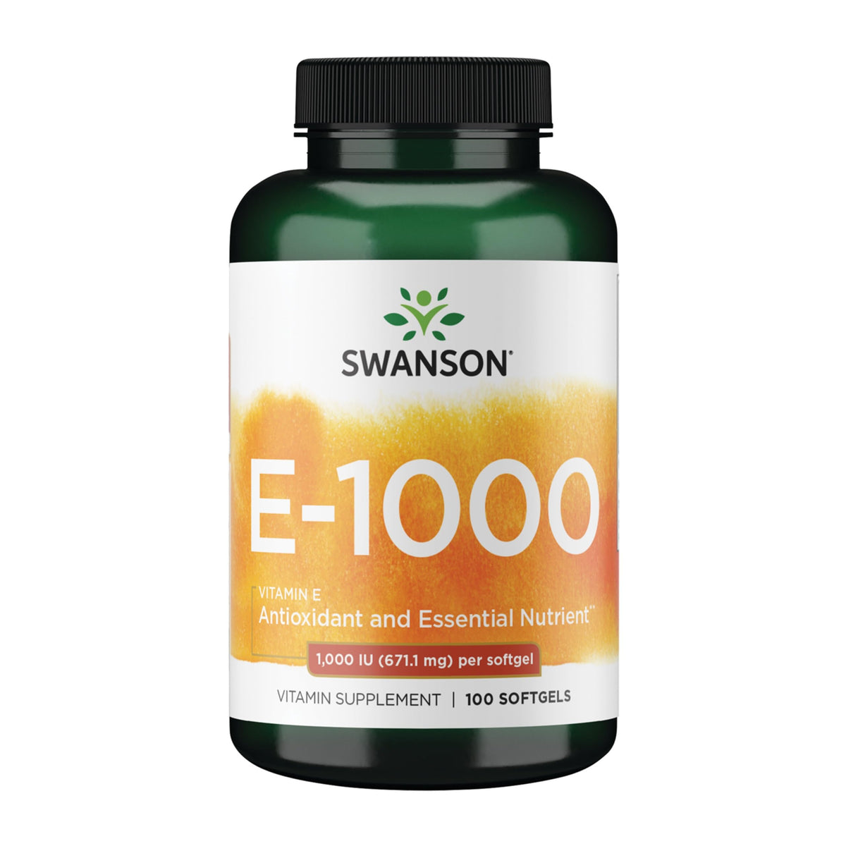 Swanson Vitamine E naturelle en gélules dans la bouteille, soutien potentiel au système cardiovasculaire.