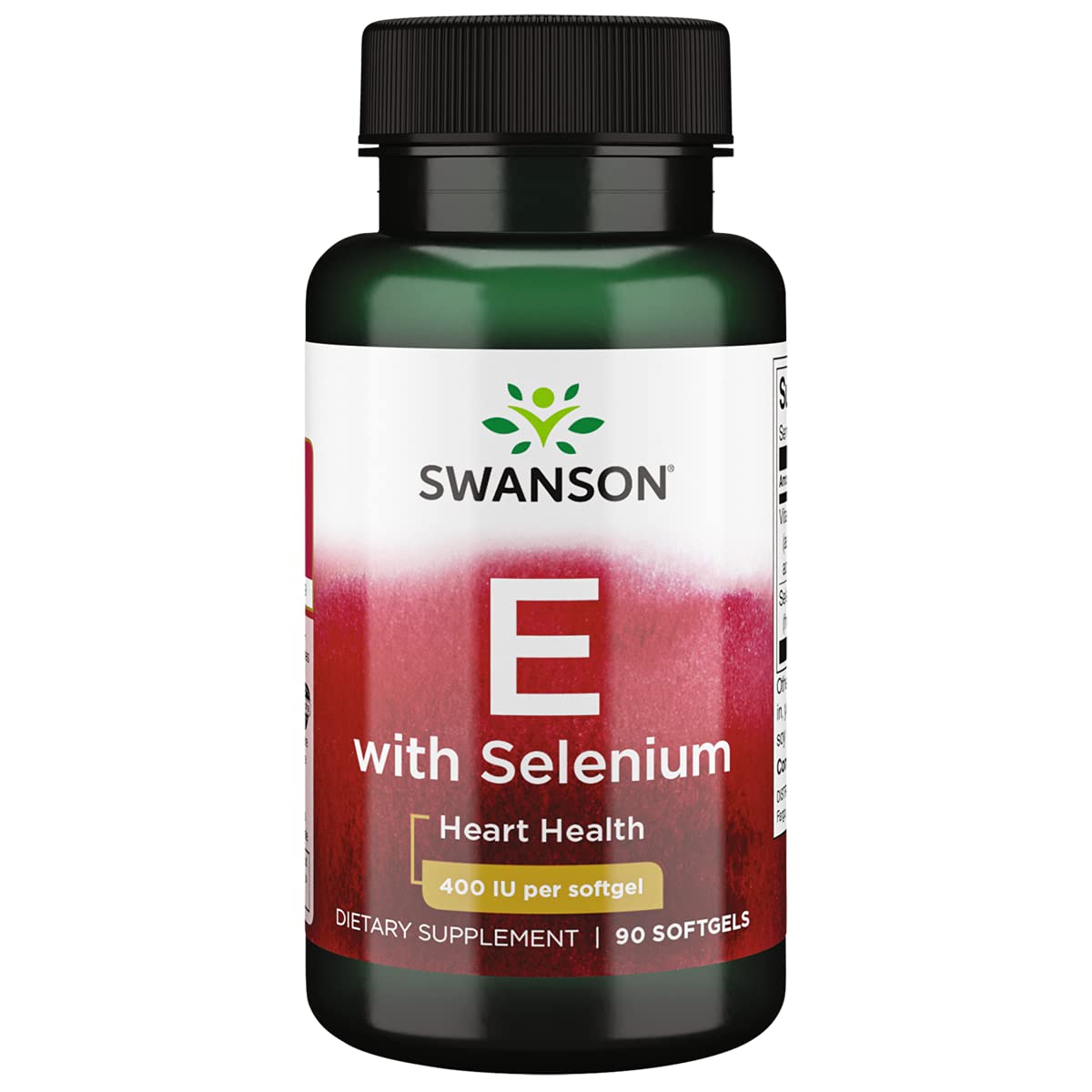 Swanson Vitamine E et Sélénium, bouteille de gélules, soutien antioxydant potentiel au quotidien