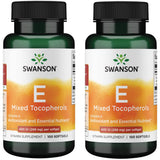 Swanson Vitamine E tocophérols: bouteille lot de 2 avec gélules faciles à avaler.