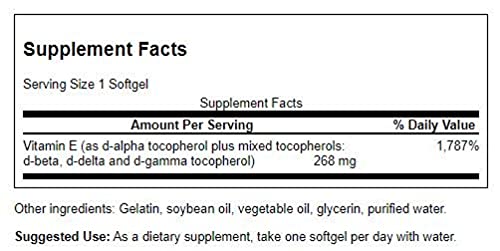 Swanson Vitamine E tocophérols: gélules douces en gros plan pour l’antioxydant.