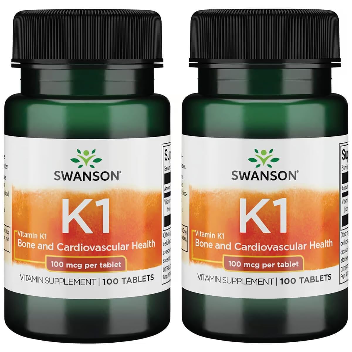 Swanson vitamine K-1 100 mcg, bouteille, peut soutenir la coagulation normale et la santé des os.