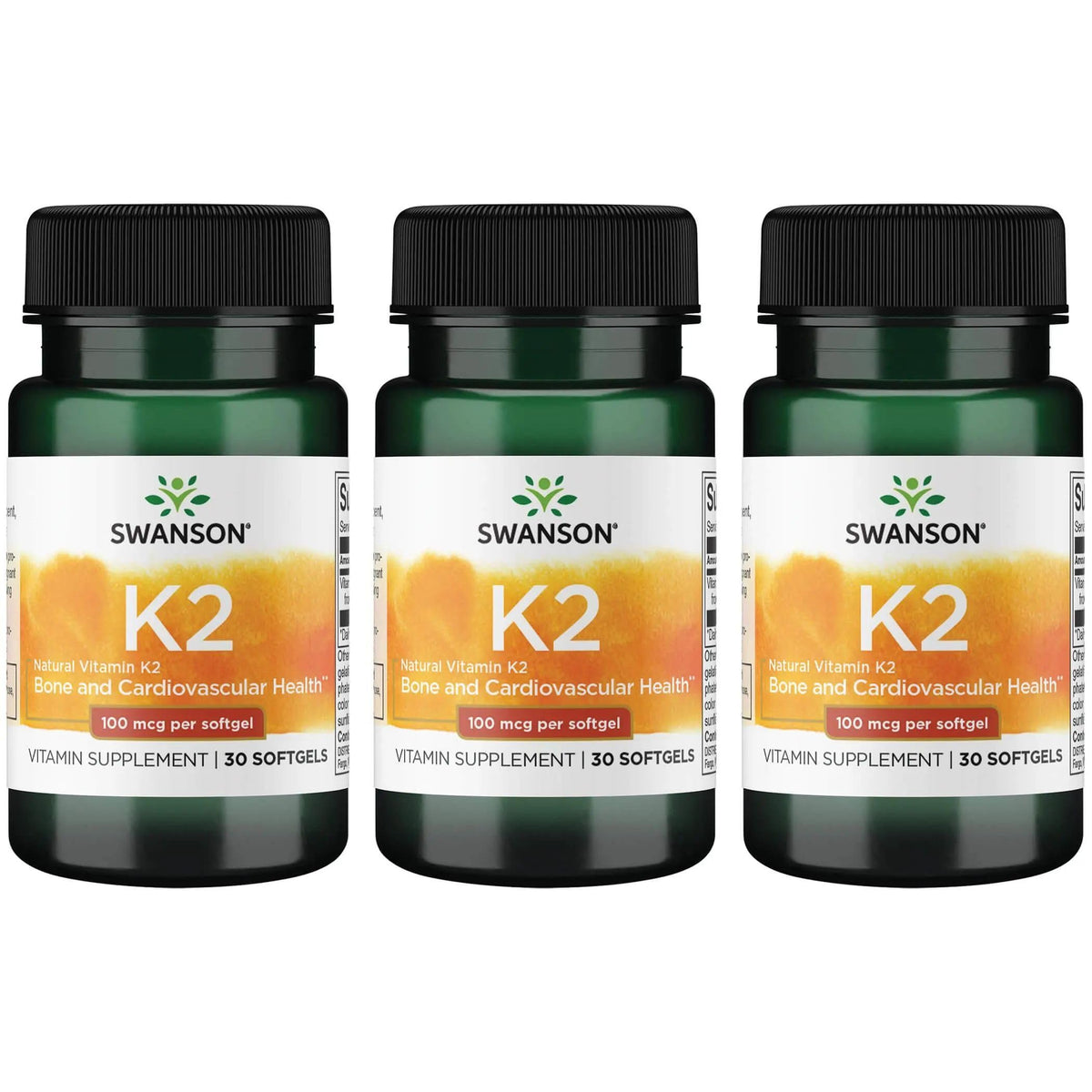 Swanson Vitamine K2 Menaquinone-7 – Bouteille: soutien potentiel du calcium et des os