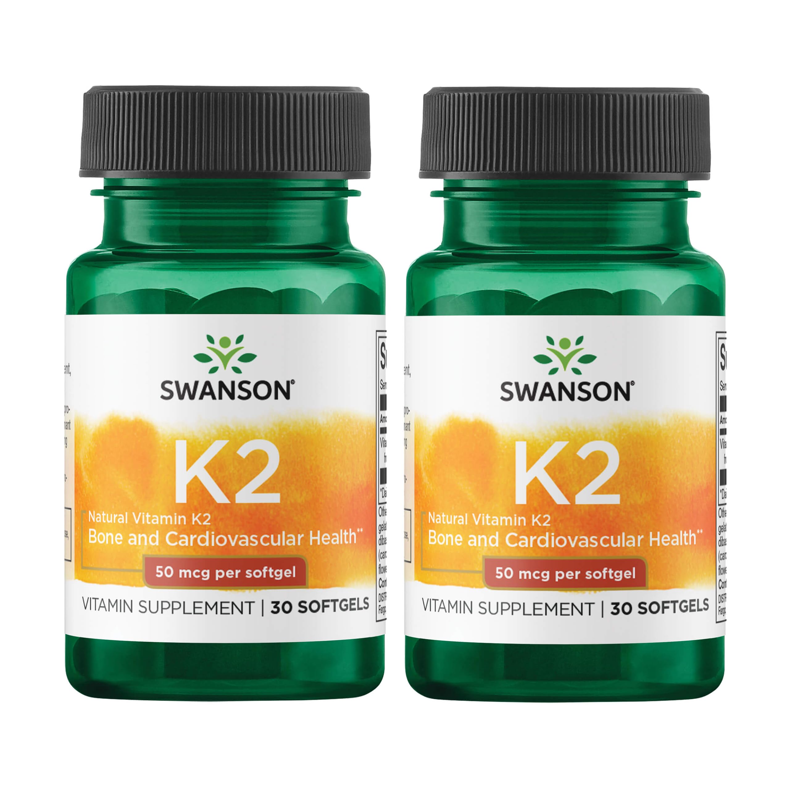 Swanson Vitamine K2 MK-7 Natto – bouteille, soutien potentiel à la circulation.