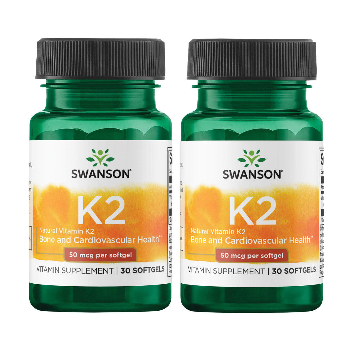 Swanson Vitamine K2 MK-7 Natto – bouteille, soutien potentiel à la circulation.