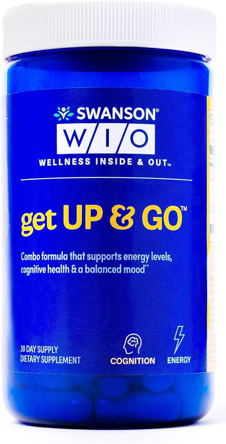 Swanson WIO - énergie naturelle dans des gélules pour soutenir la concentration tout au long de la journée.