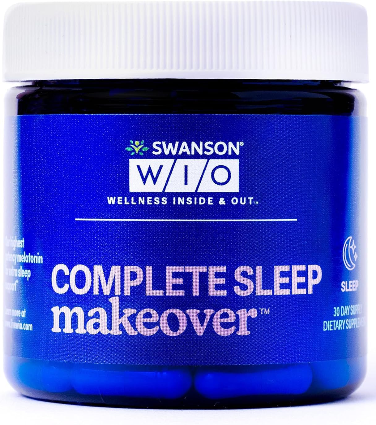 Swanson WIO Sommeil Complet — bouteille montrant le flacon pour favoriser la détente nocturne