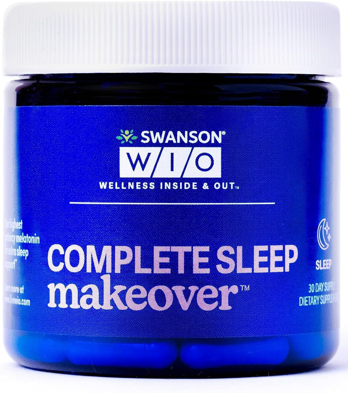 Swanson WIO Sommeil Complet — bouteille montrant le flacon pour favoriser la détente nocturne