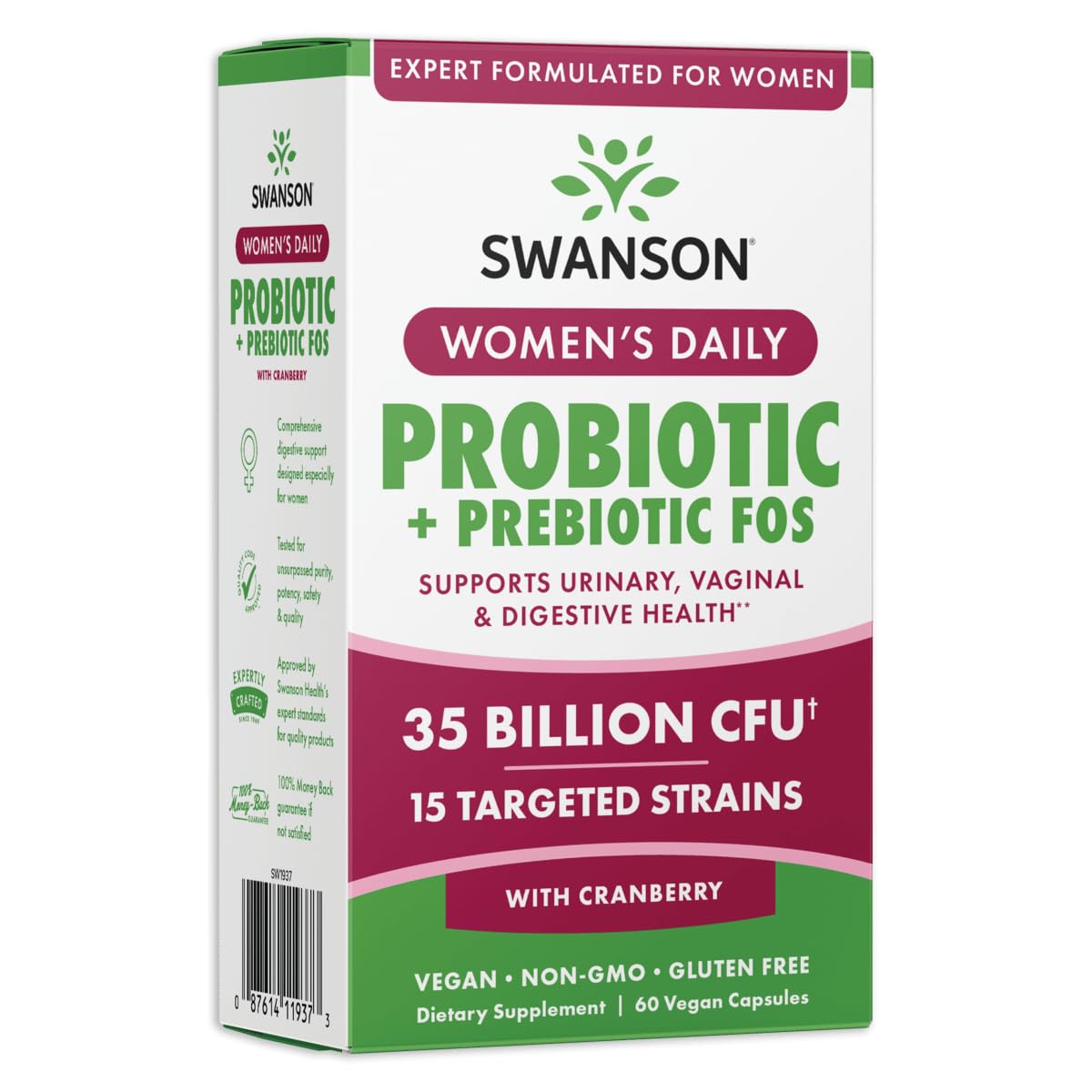 Swanson WMN Probiotiques : bouteille-versement facile et soutien microbiome.