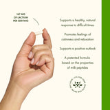Swanson Anti-Stress Lactium – Ingrédients simples issus du lait pour une relaxation douce.