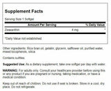 Gros plan sur les gélules Swanson Zeaxanthin 4 mg, faciles à avaler