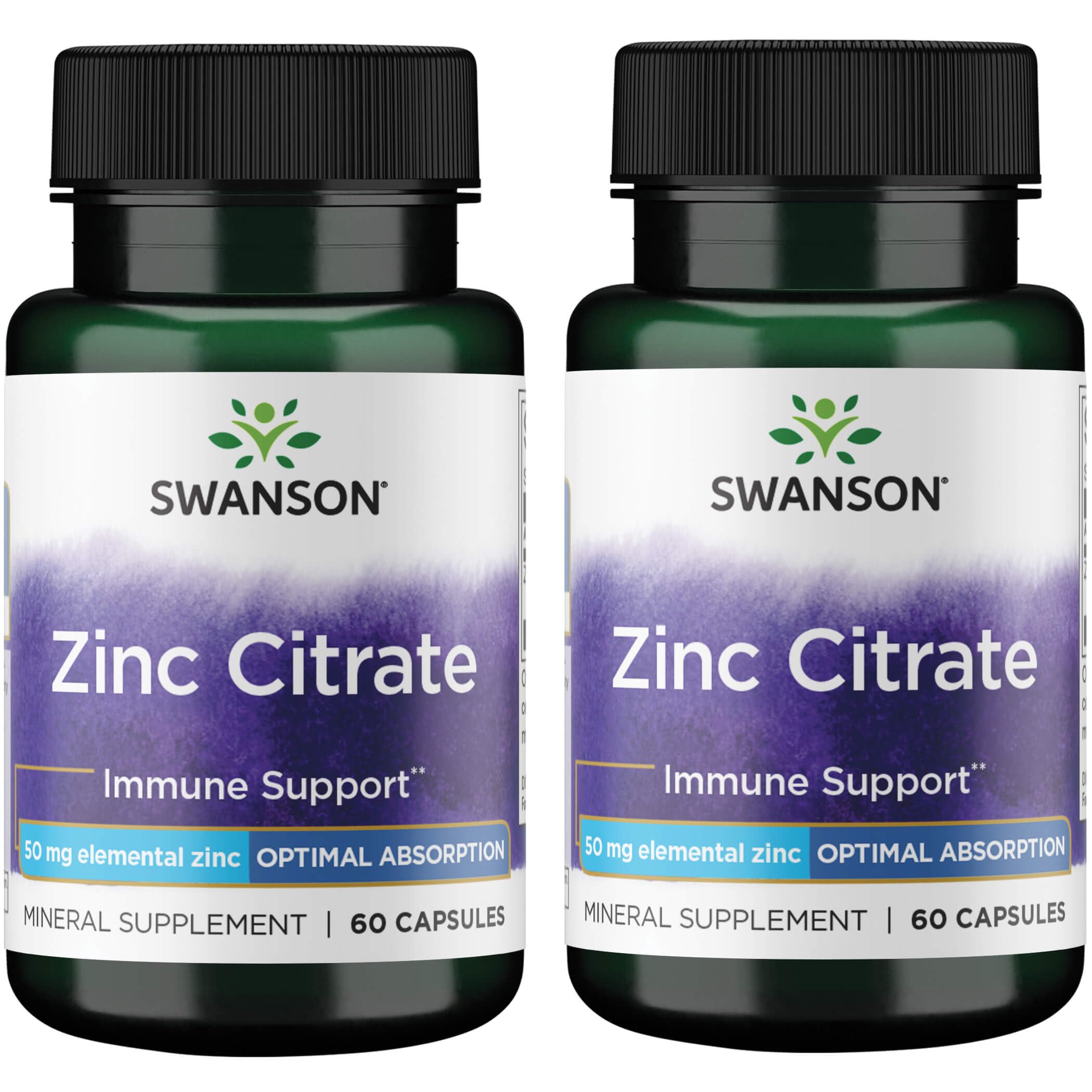 Swanson Zinc Citrate – Bouteille, soutien potentiel à la vision et immunité