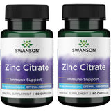 Swanson Zinc Citrate – Bouteille, soutien potentiel à la vision et immunité