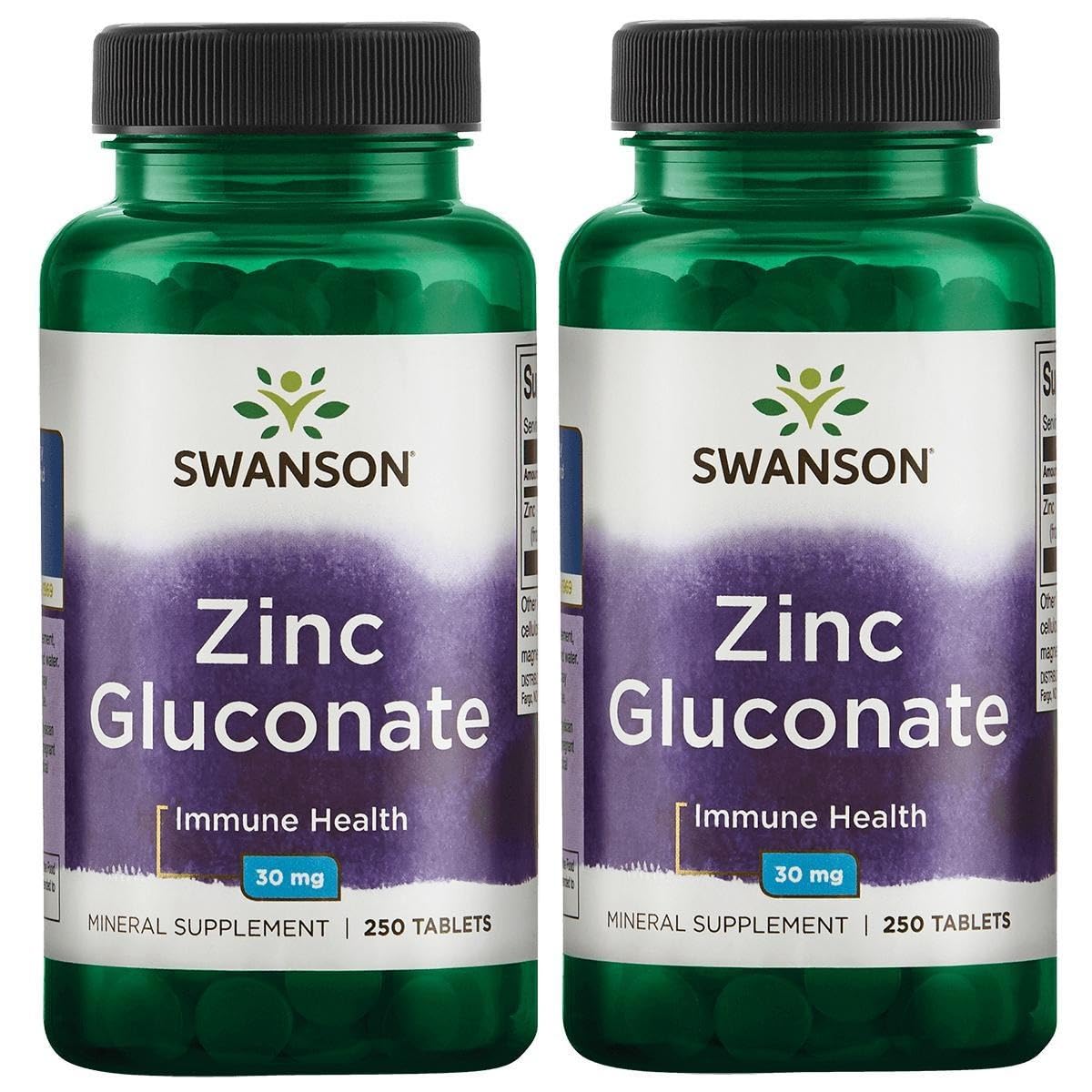 Swanson Zinc Gluconate, bouteille-versement — soutien immunitaire potentiel et vision saine