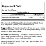 Swanson Zinc Gluconate: comprimés favorisant la vision et la santé oculaire.