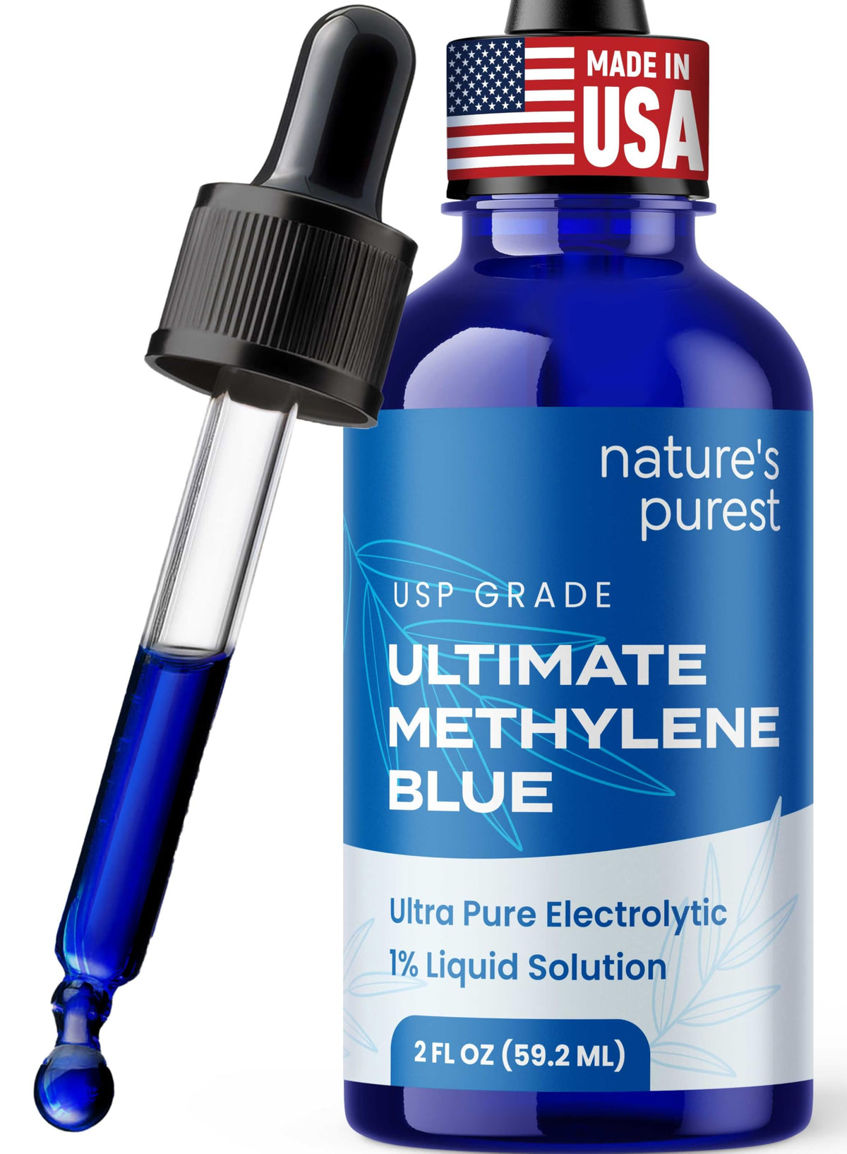 Sweat & Soul Methylene Blue, bouteille en verre 2oz; soutien potentiel d'énergie.